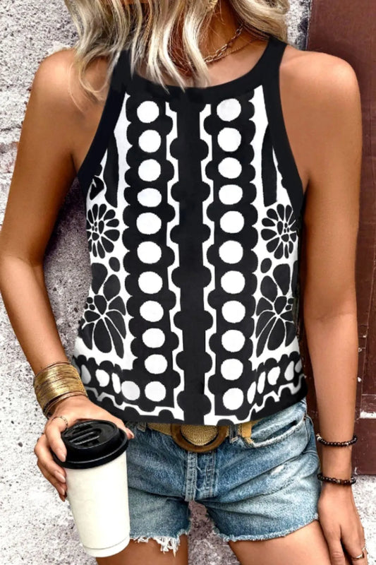 Trendsi Geometric Print Sleeveless Tank Top
