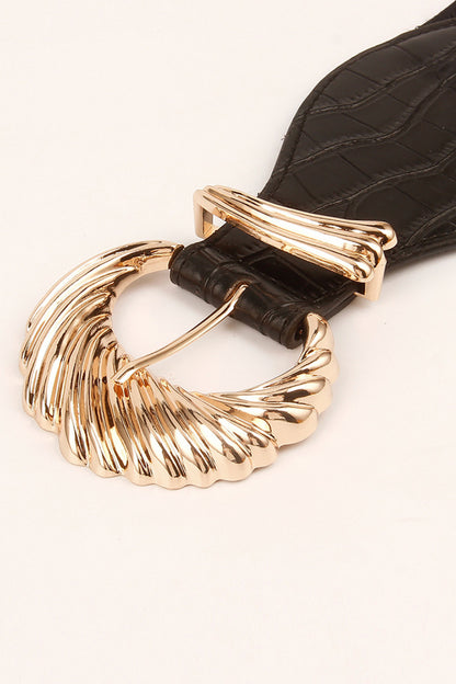 Shell Alloy Buckle Elastic Belt Easy Apparels