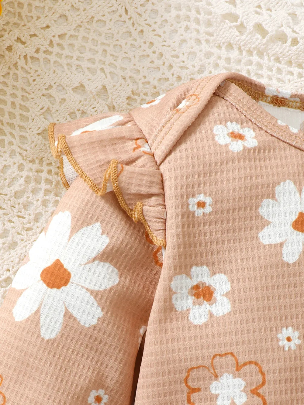 Children's Ruffled Floral Bodysuit and Bloomer, Headband Set Easy Apparels