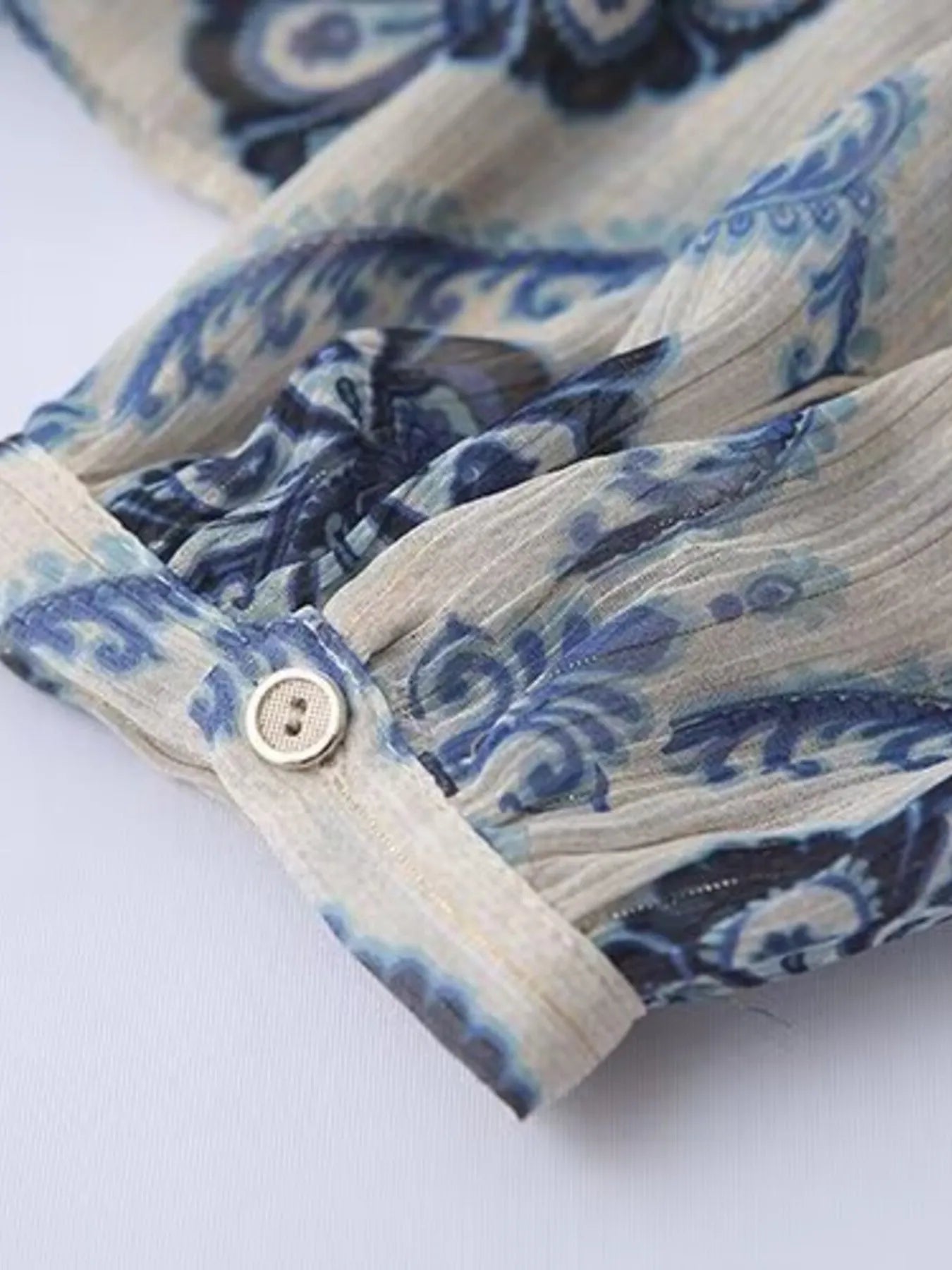 Trendsi Printed Button Up Long Sleeve Dress