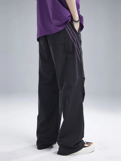 Men's Drawstring Ruched Pants with Side Stripes Easy Apparels