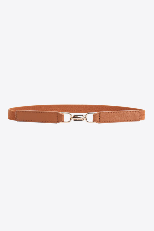 Alloy Buckle Elastic Belt Caramel One Size Easy Apparels