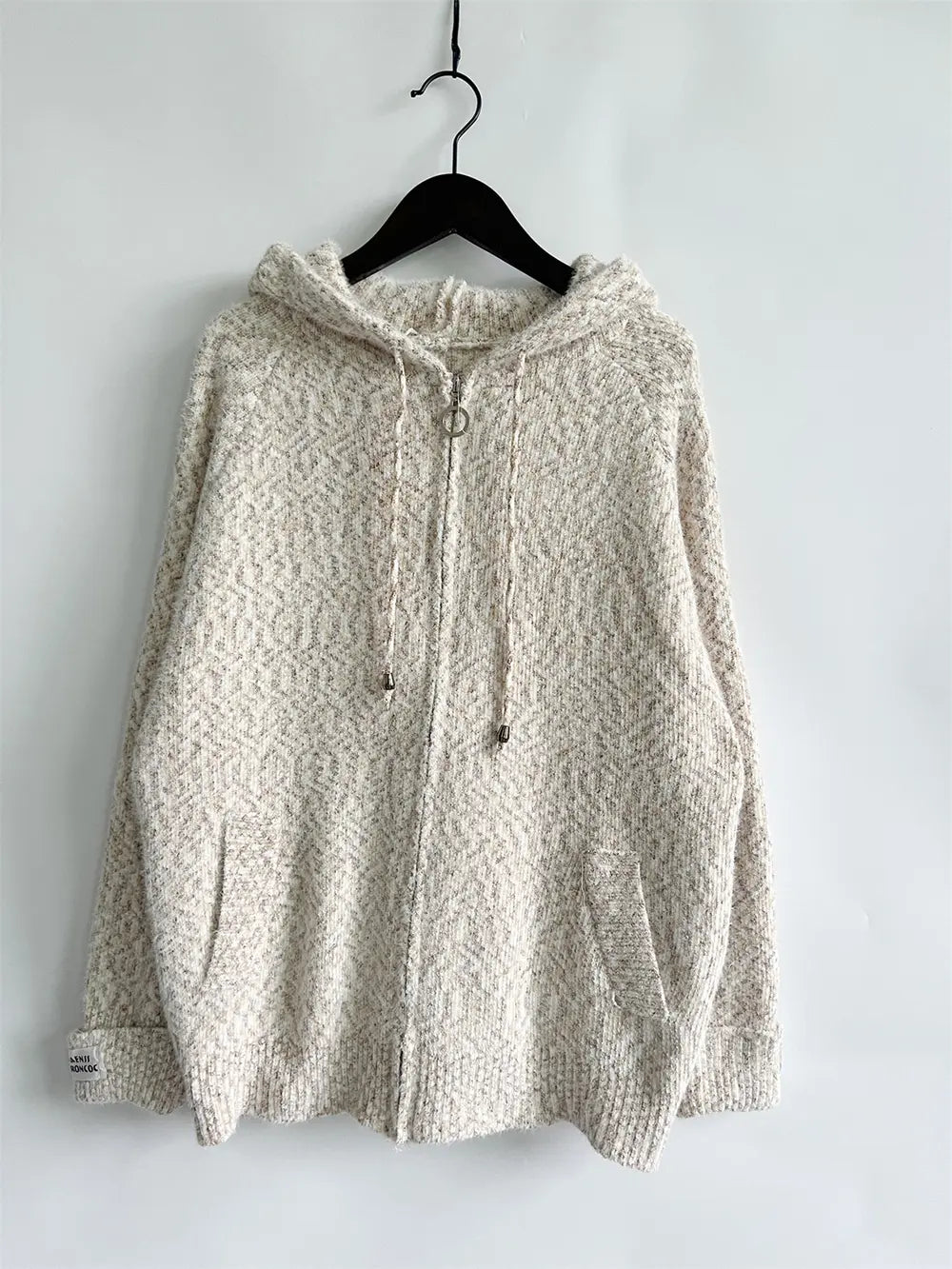 Zip Up Drawstring Long Sleeve Hooded Sweater Easy Apparels