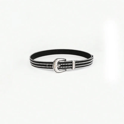 Studded Rhinestone PU Leather Belt Easy Apparels
