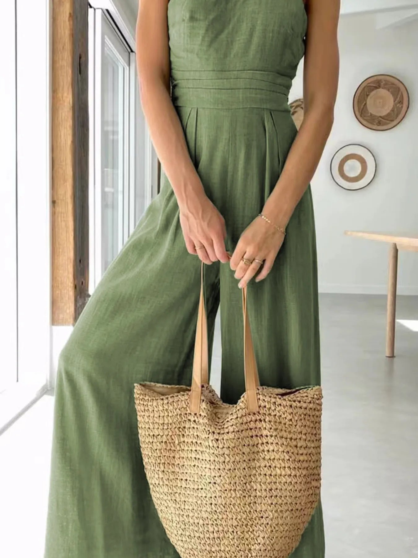 Single Shoulder Wide Leg Jumpsuit Easy Apparels
