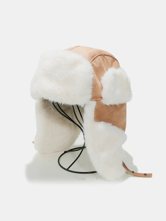 Thermal Fuzzy Earmuffs Winter Hat Camel One Size Easy Apparels