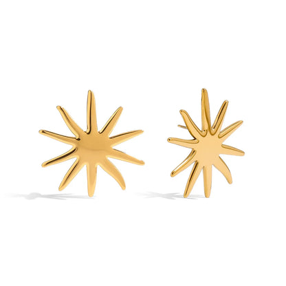 18K Gold-Plated Starburst Stud Earrings Easy Apparels