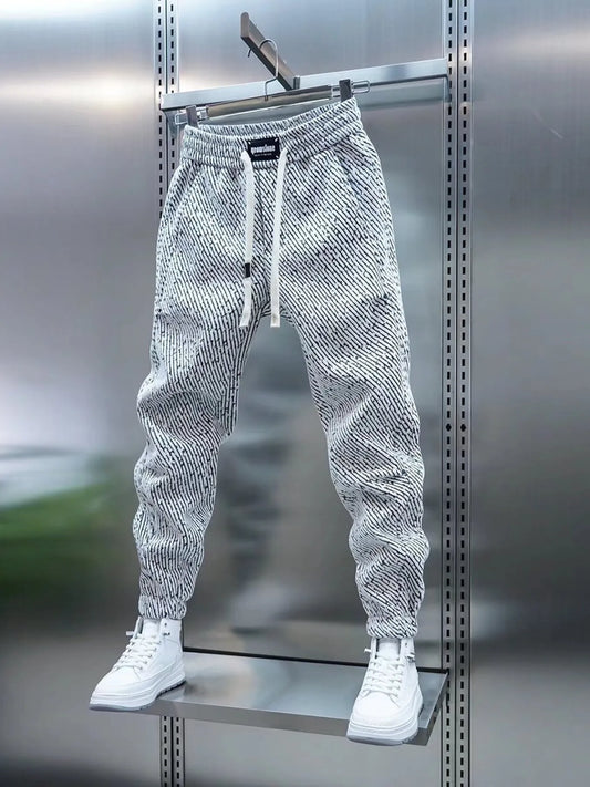 Men's Plus Size Casual Drawstring Joggers Creamy-white Easy Apparels