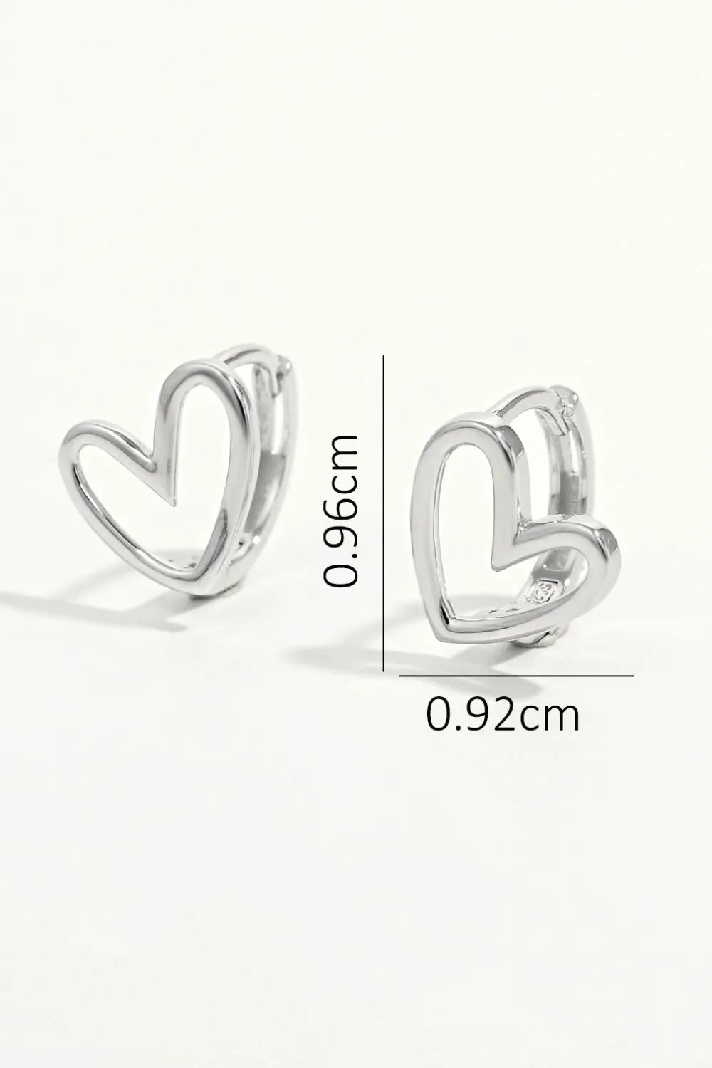 925 Sterling Silver Heart Shape Earrings Easy Apparels