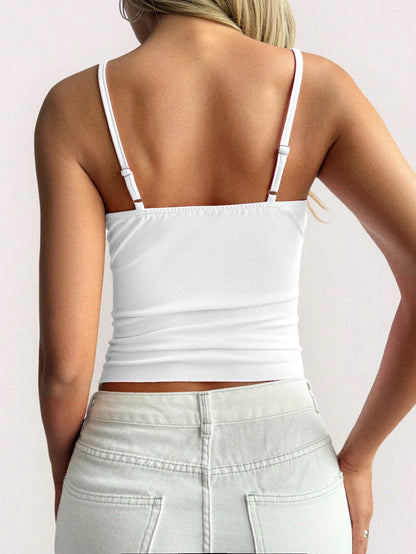 Trendsi Lace Trim V-Neck Cami Top