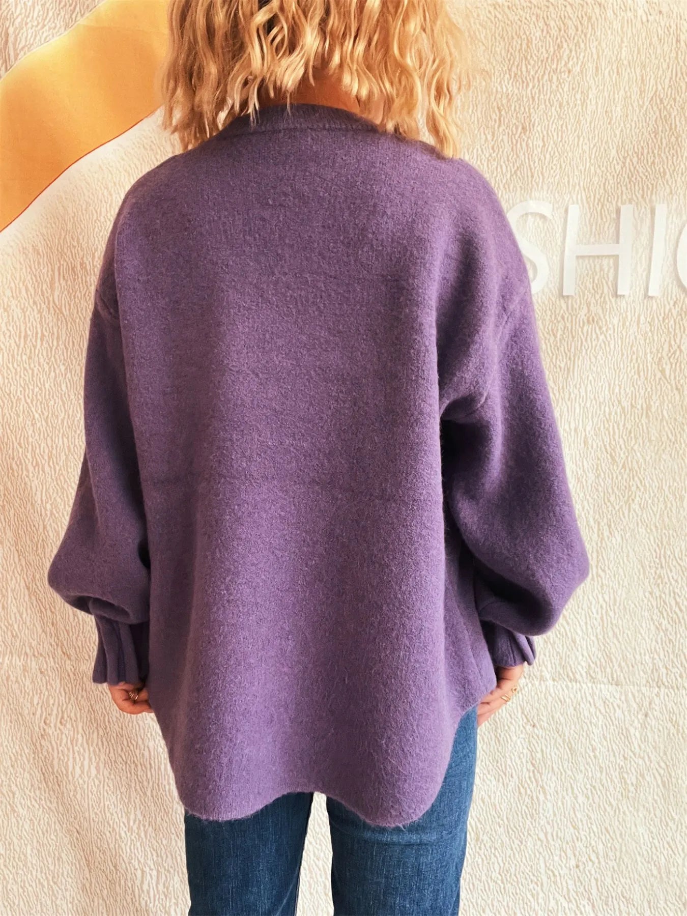 Trendsi Round Neck Dropped Shoulder Sweater