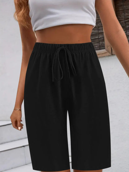 Casual Drawstring Wide Leg Shorts Easy Apparels