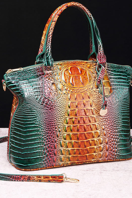 Gradient PU Leather Handbag Multicolor One Size Easy Apparels