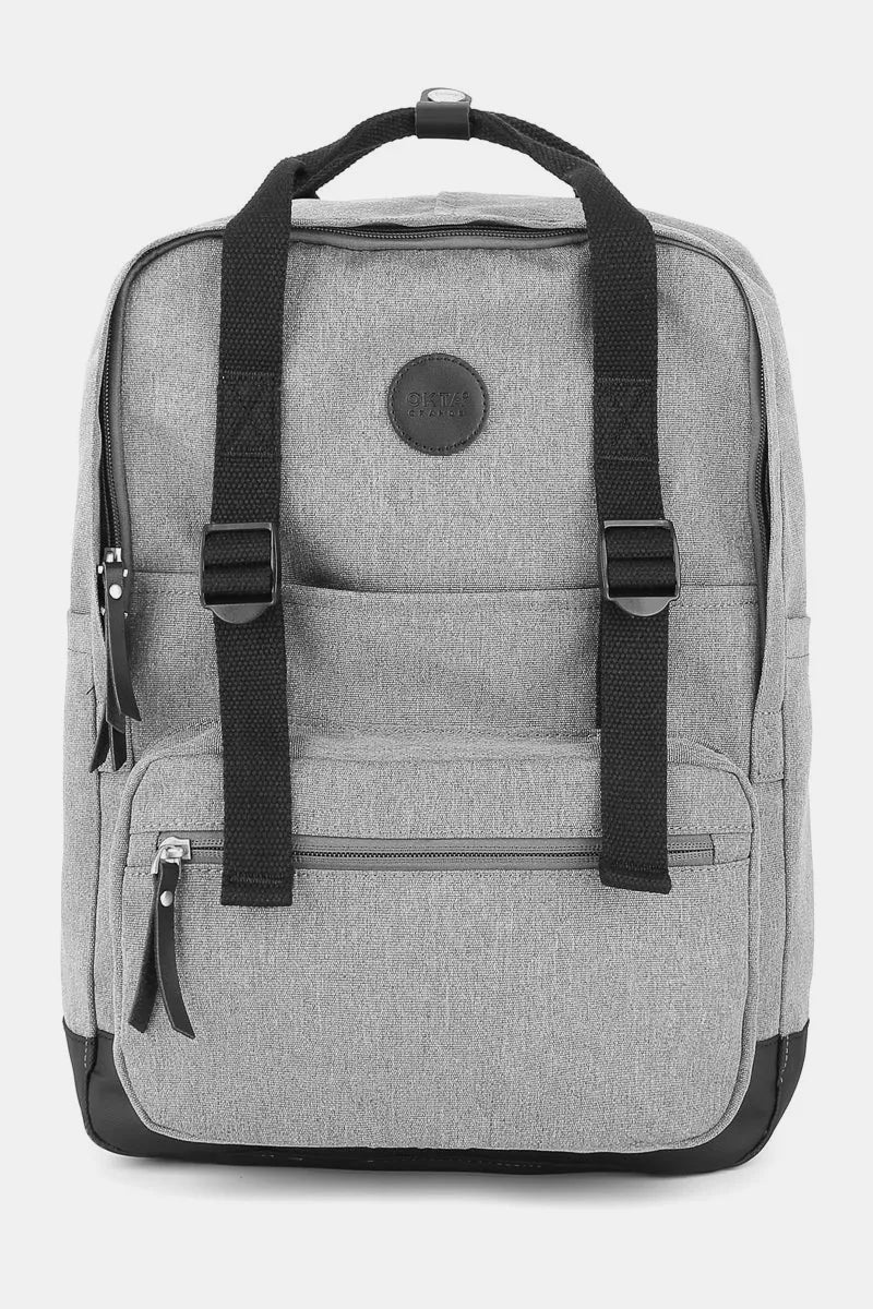 Himawari Waterproof Canvas Backpack Bag with Side Pockets Gray One Size Easy Apparels