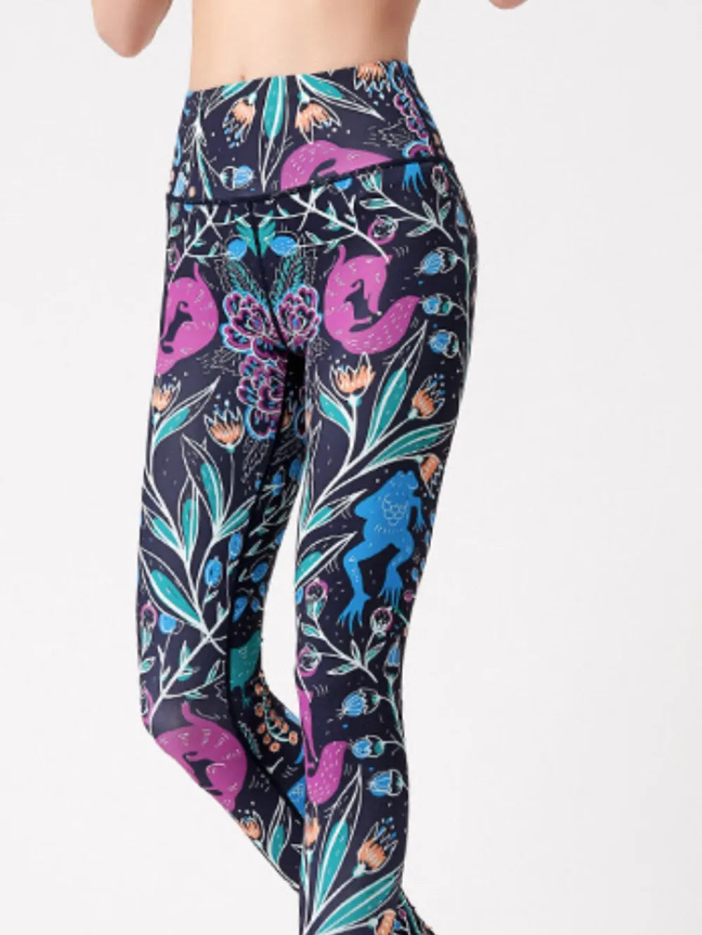 Printed High Waist Active Leggings Easy Apparels