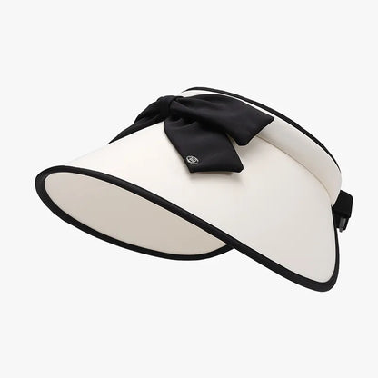 Bow Ice Silk Sun Hat Ivory One Size Easy Apparels