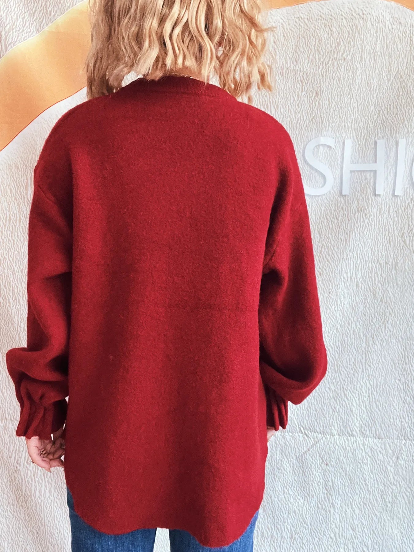 Trendsi Round Neck Dropped Shoulder Sweater
