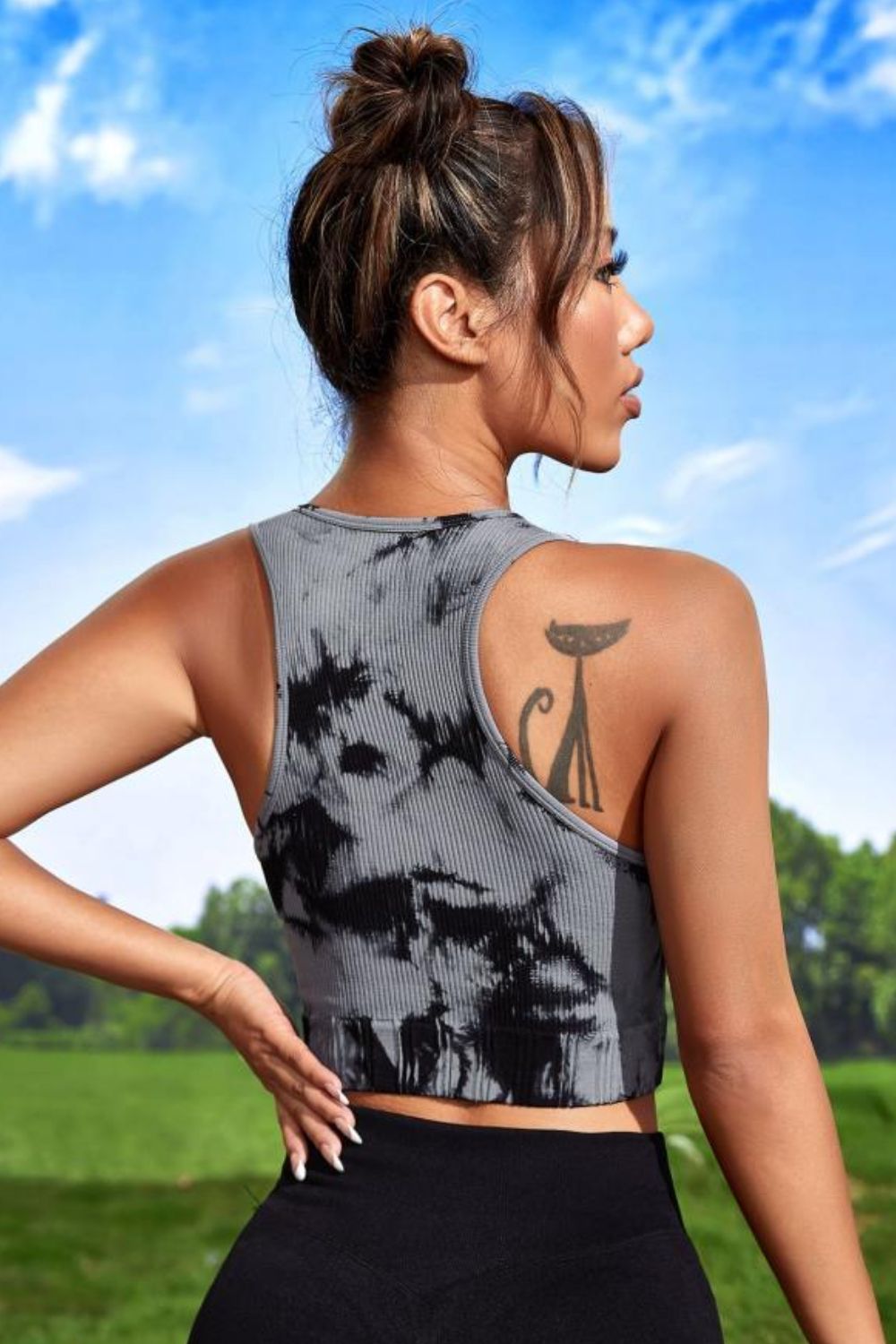 Tie-dye Cropped Round Neck Tank Top Easy Apparels