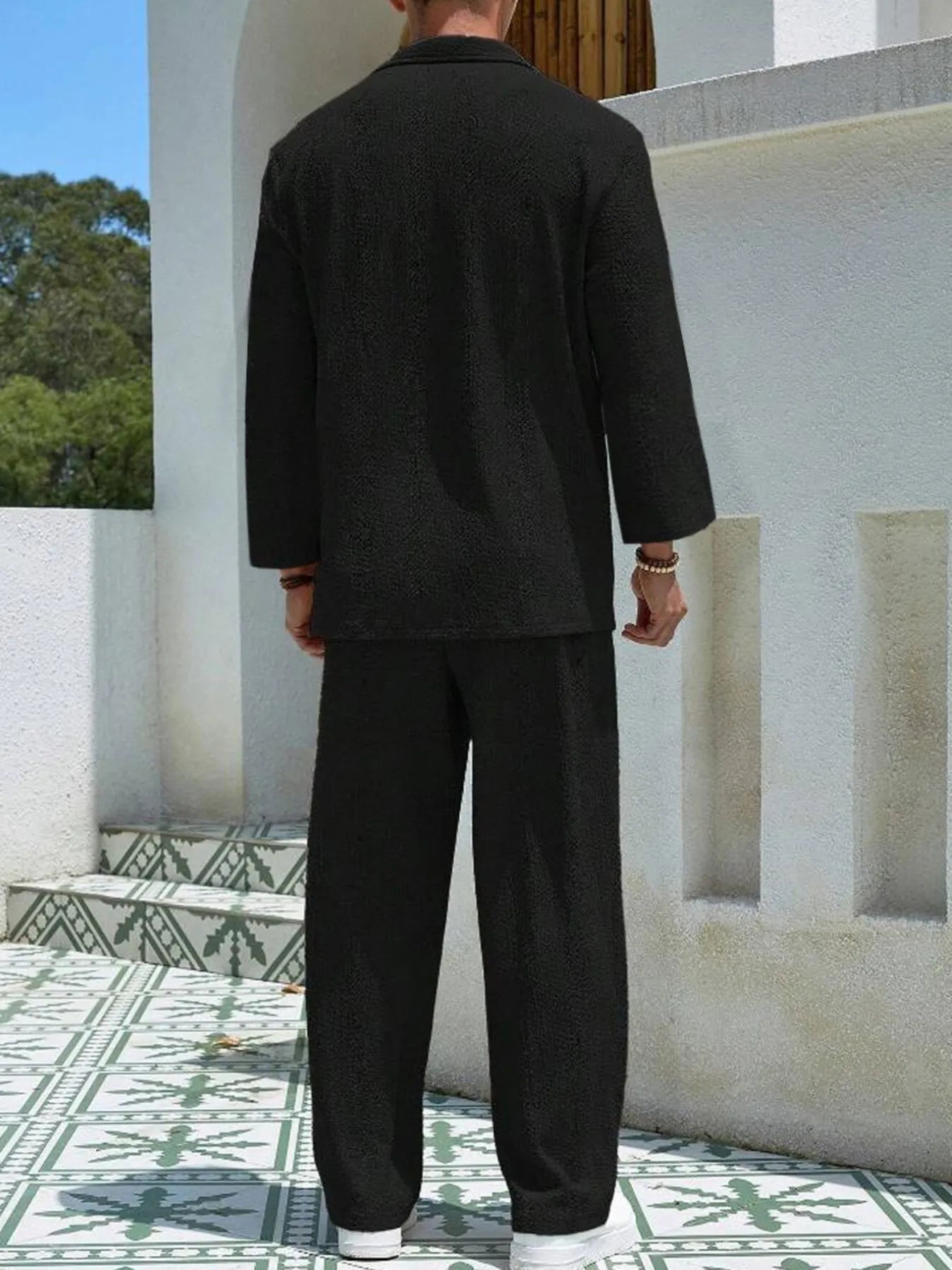 Men's Plus Size Long Sleeve Top and Pants Set Easy Apparels