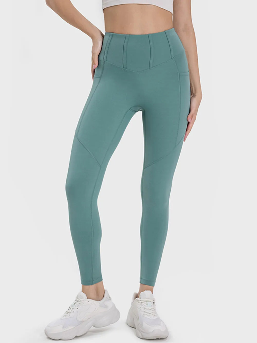 Millennia Pocketed High Waist Active Leggings Easy Apparels