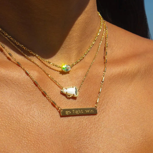 Sporty Element Resin Necklace Horn Gold One Size Easy Apparels