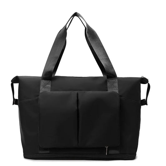 Oxford Cloth Multi Pocket Travel Bag Black One Size Easy Apparels