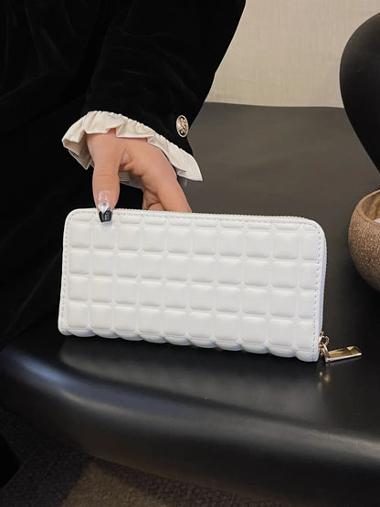 PU Leather Solid Color Wallet Beige One Size Easy Apparels