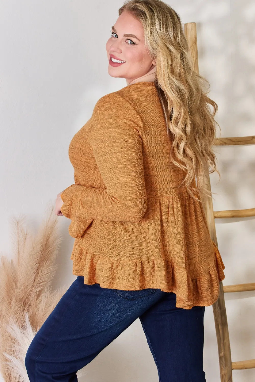 Trendsi Hailey & Co Full Size V-Neck Flounce Sleeve Blouse