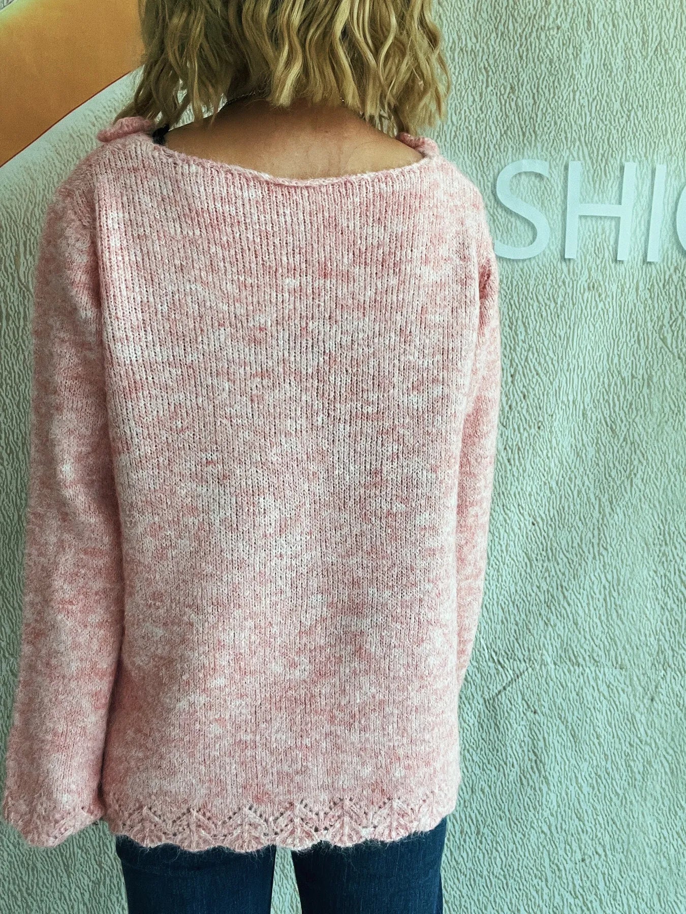 Trendsi Flower V-Neck Long Sleeve Sweater