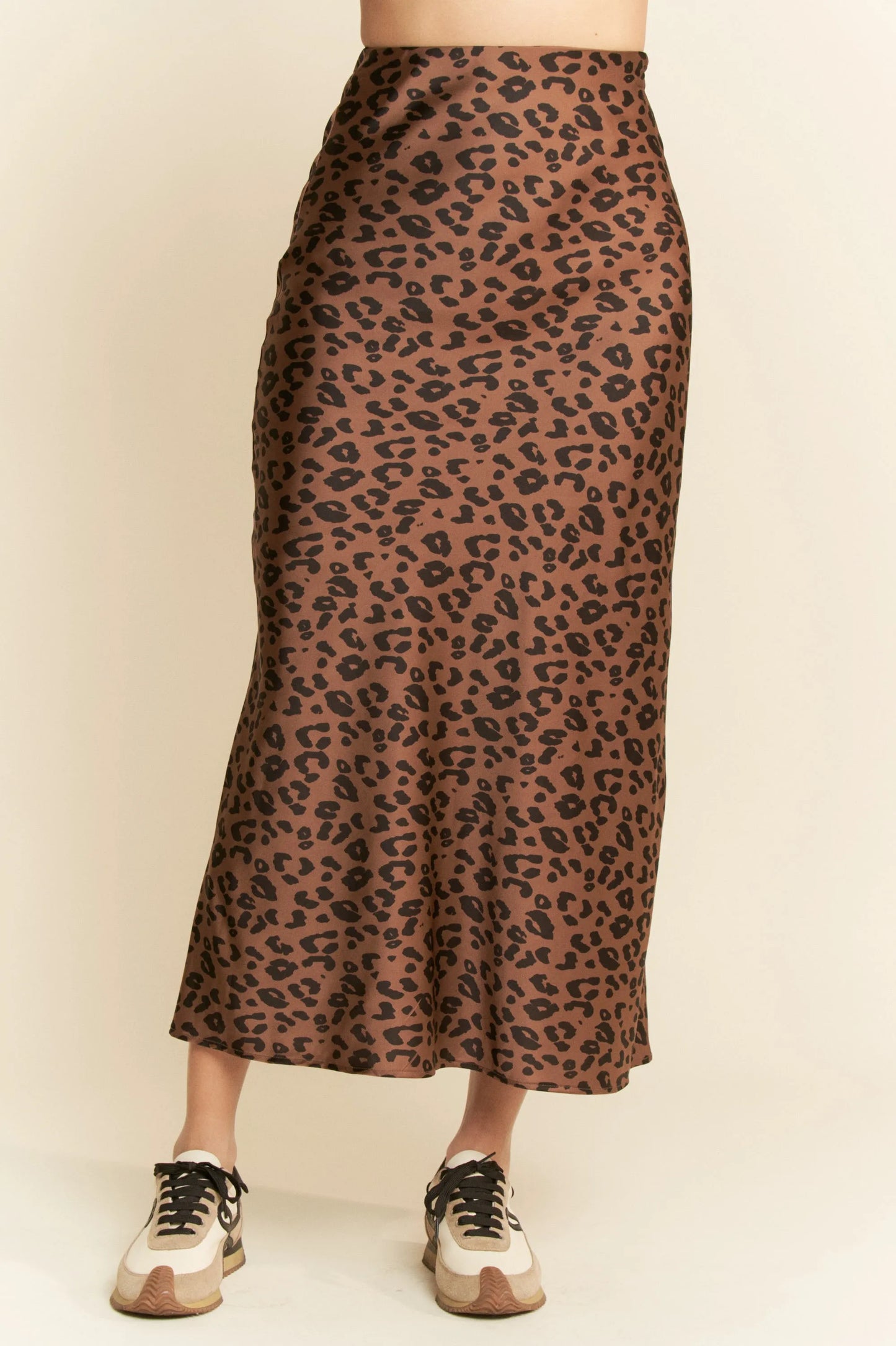 Davi & Dani Leopard Animal Print Long Length Skirt Easy Apparels
