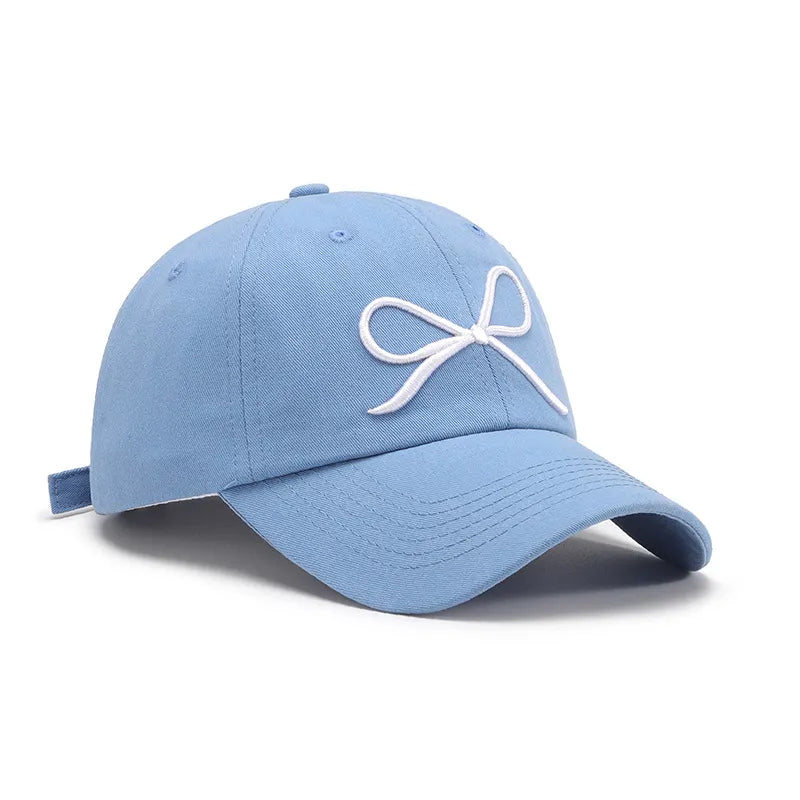 Bow Embroidered Cotton Baseball Cap Easy Apparels