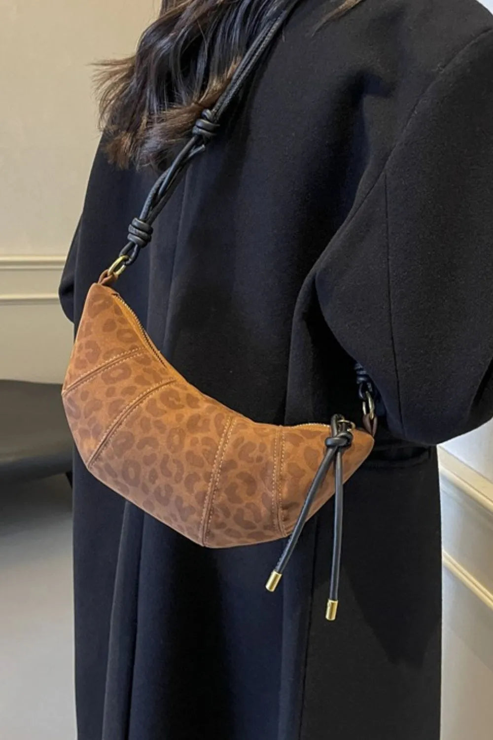 PU Leather Strap Suede Shoulder Bag Easy Apparels