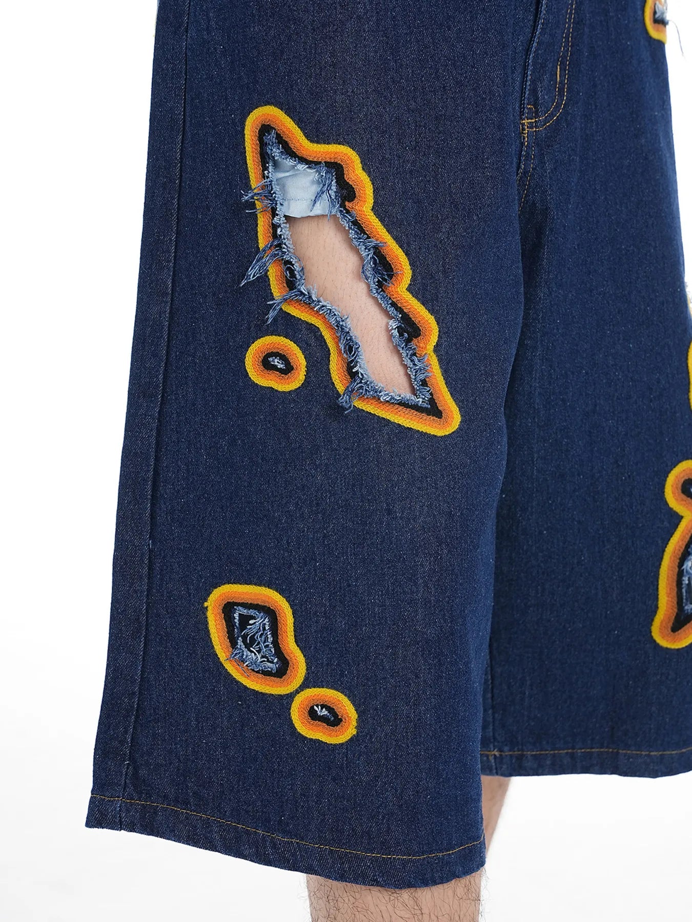 Men's Distressed Loose Fit Denim Shorts Easy Apparels