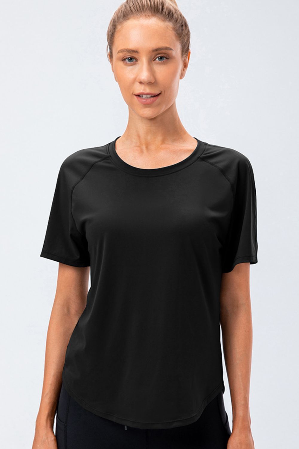 Round Neck Raglan Sleeve Active Tee Easy Apparels