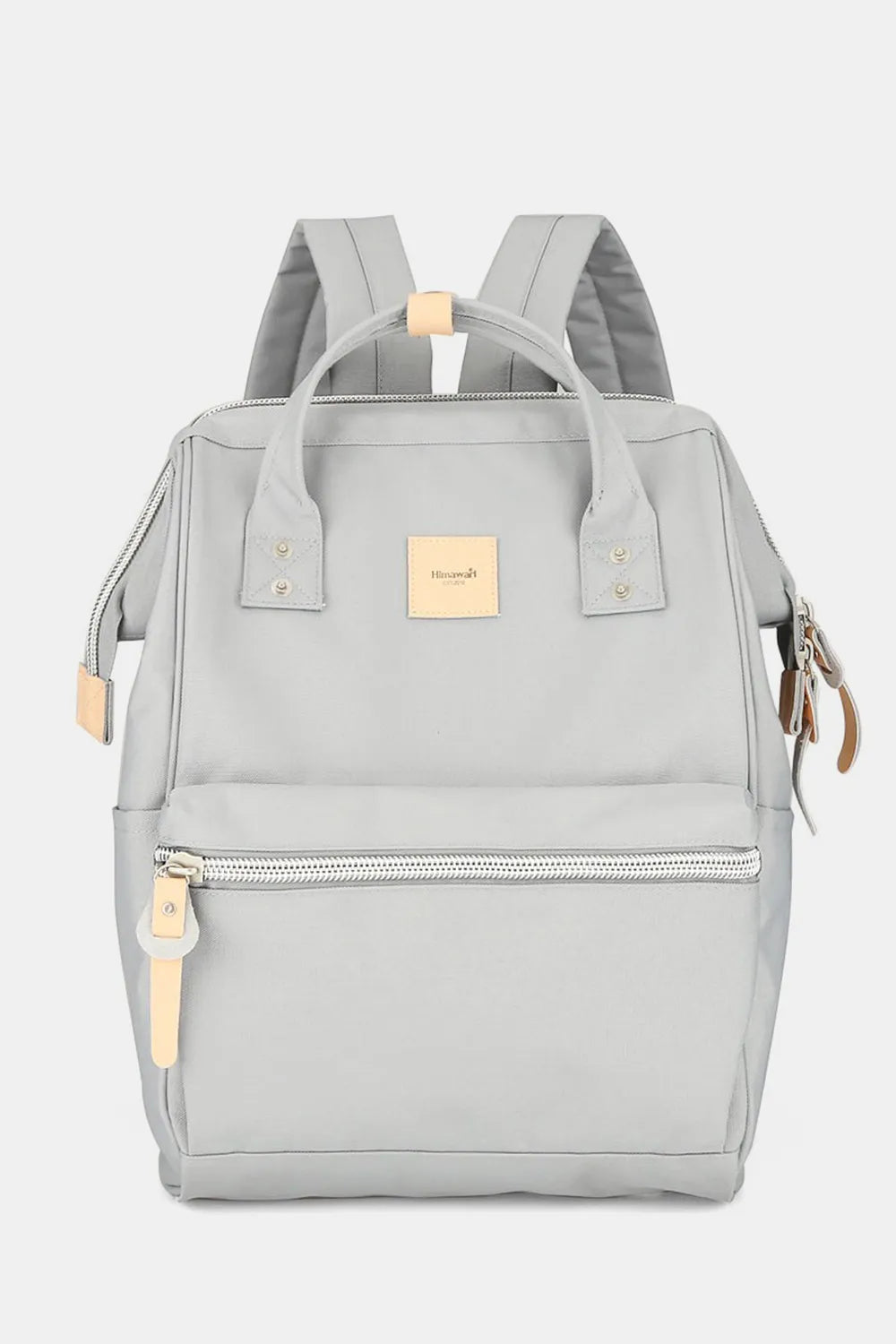 Himawari Water Resistant Canvas Backpack Bag with Side Pockets Light Gray One Size Easy Apparels