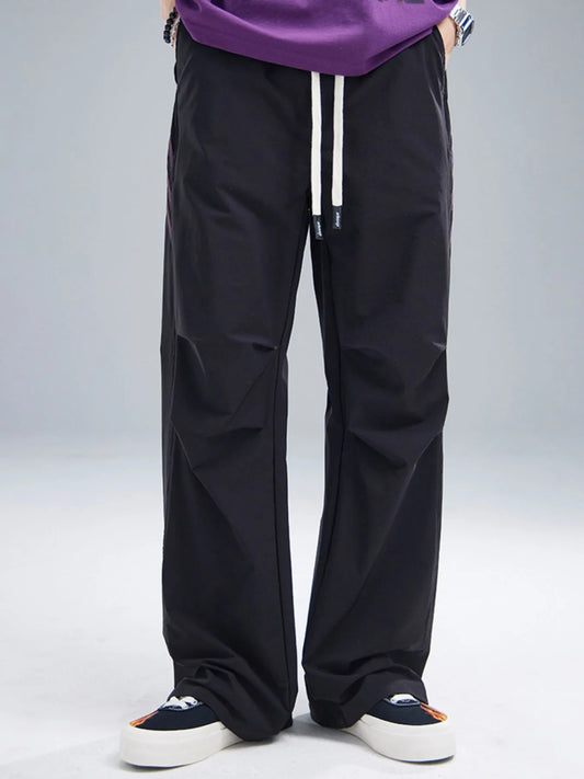 Men's Drawstring Ruched Pants with Side Stripes Easy Apparels