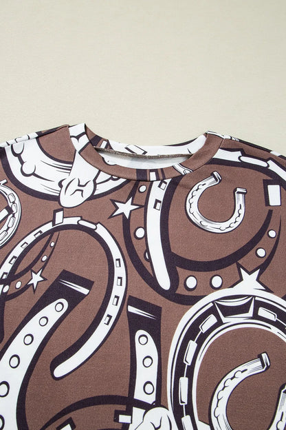 Trendsi Printed Round Neck Short Sleeve T-Shirt