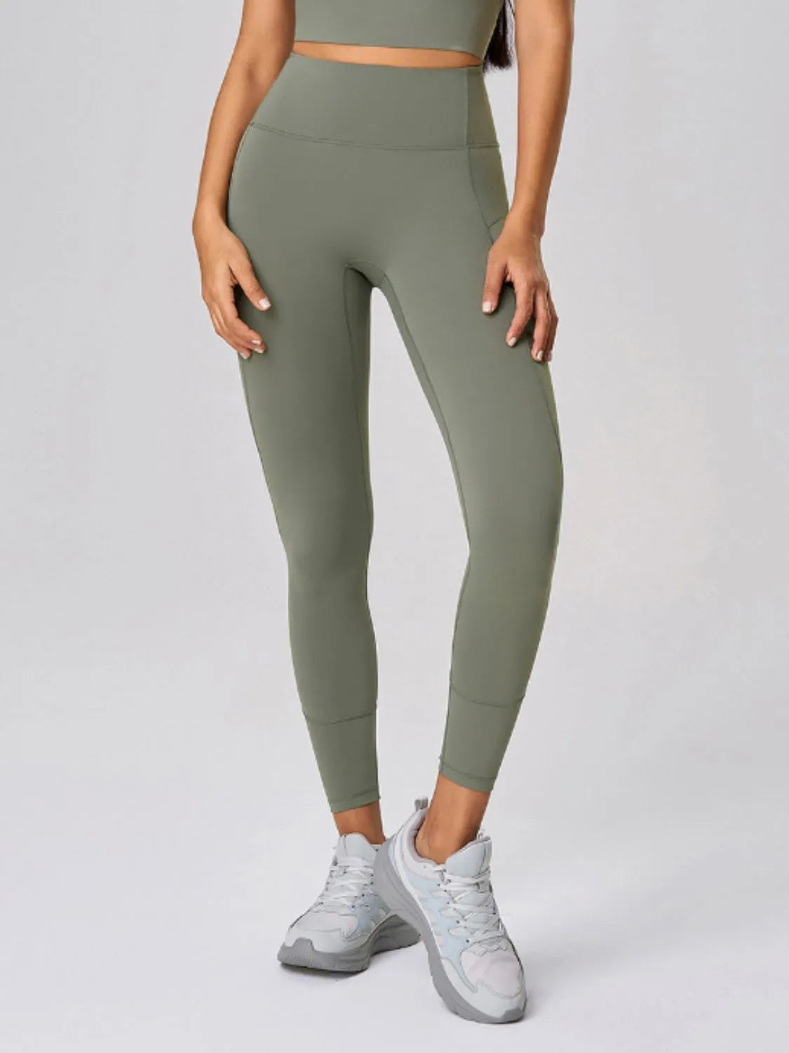 High Waist Active Leggings Sage Easy Apparels