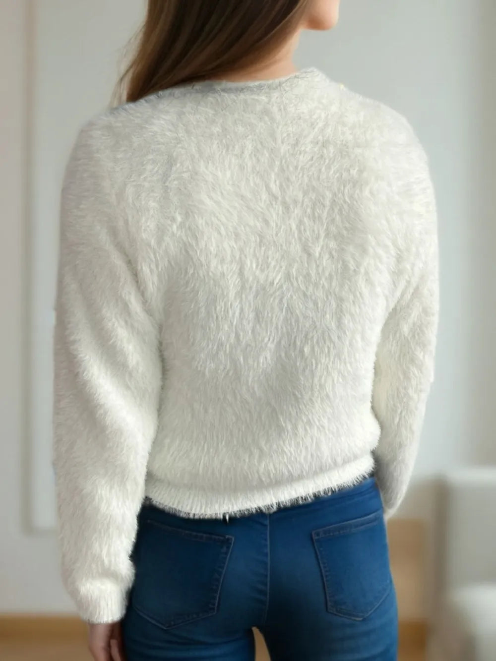 Cutout Knot Button Long Sleeve Cardigan Easy Apparels