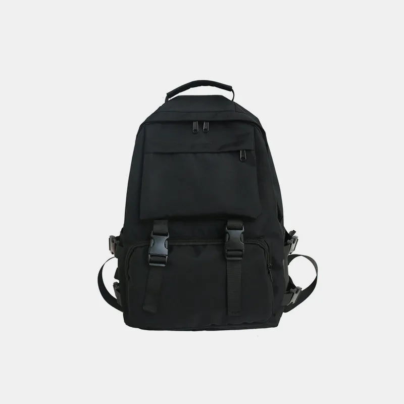 Oxford Cloth Adjustable Straps Backpack Bag Black One Size Easy Apparels
