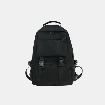 Oxford Cloth Adjustable Straps Backpack Bag Black One Size Easy Apparels