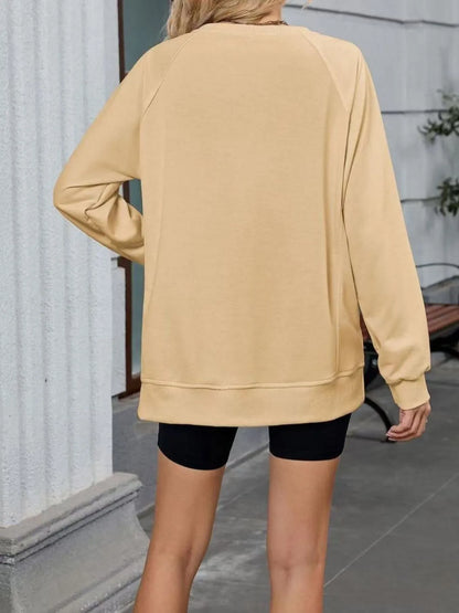Trendsi Round Neck Long Sleeve Sweatshirt