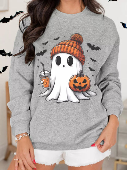 Halloween Ghost Round Neck Sweatshirt Easy Apparels