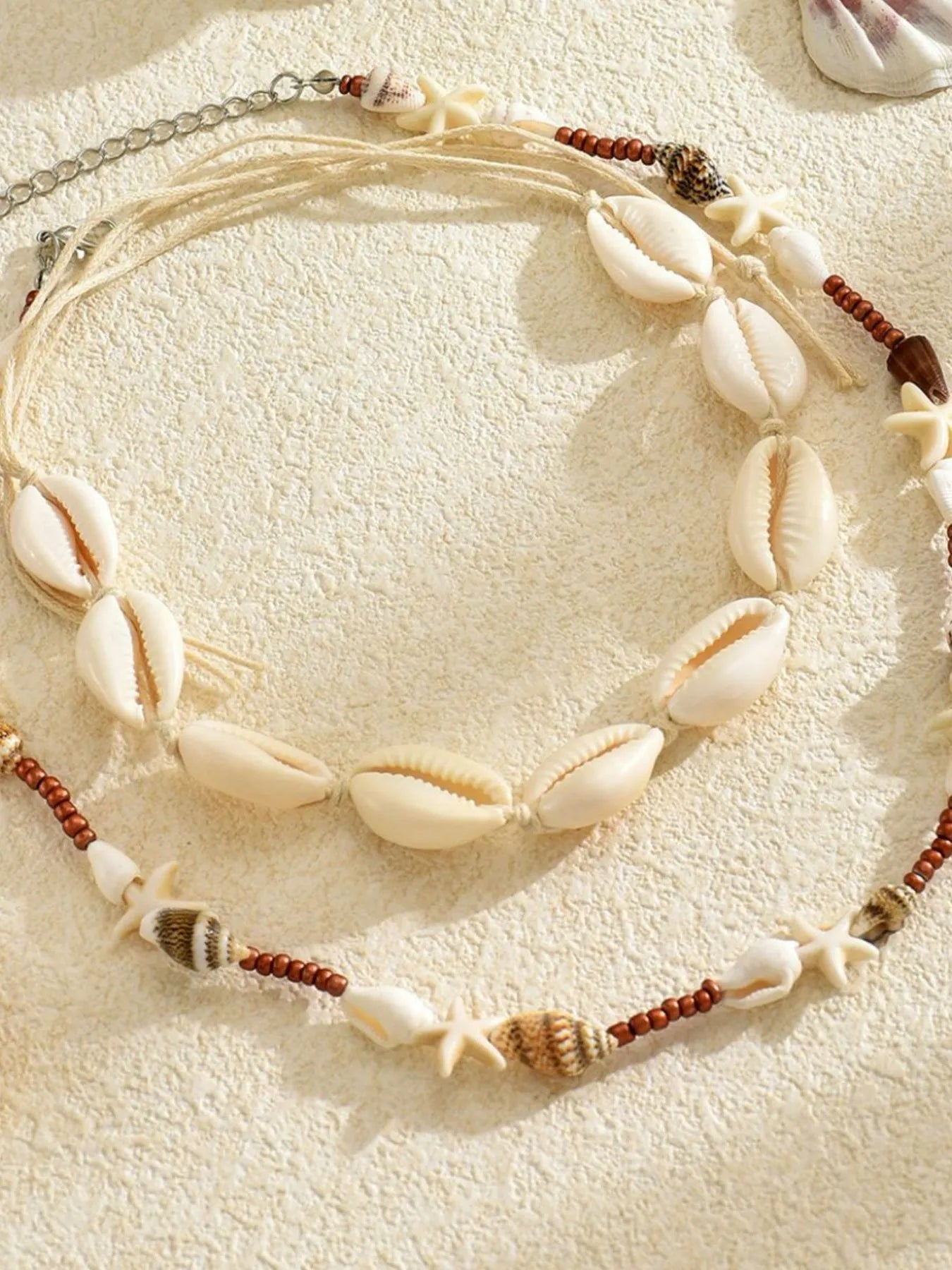 2 Piece Shell Charm Necklace Easy Apparels