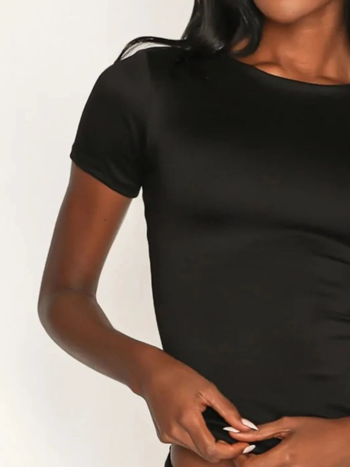 Round Neck Short Sleeve Swim Top Easy Apparels
