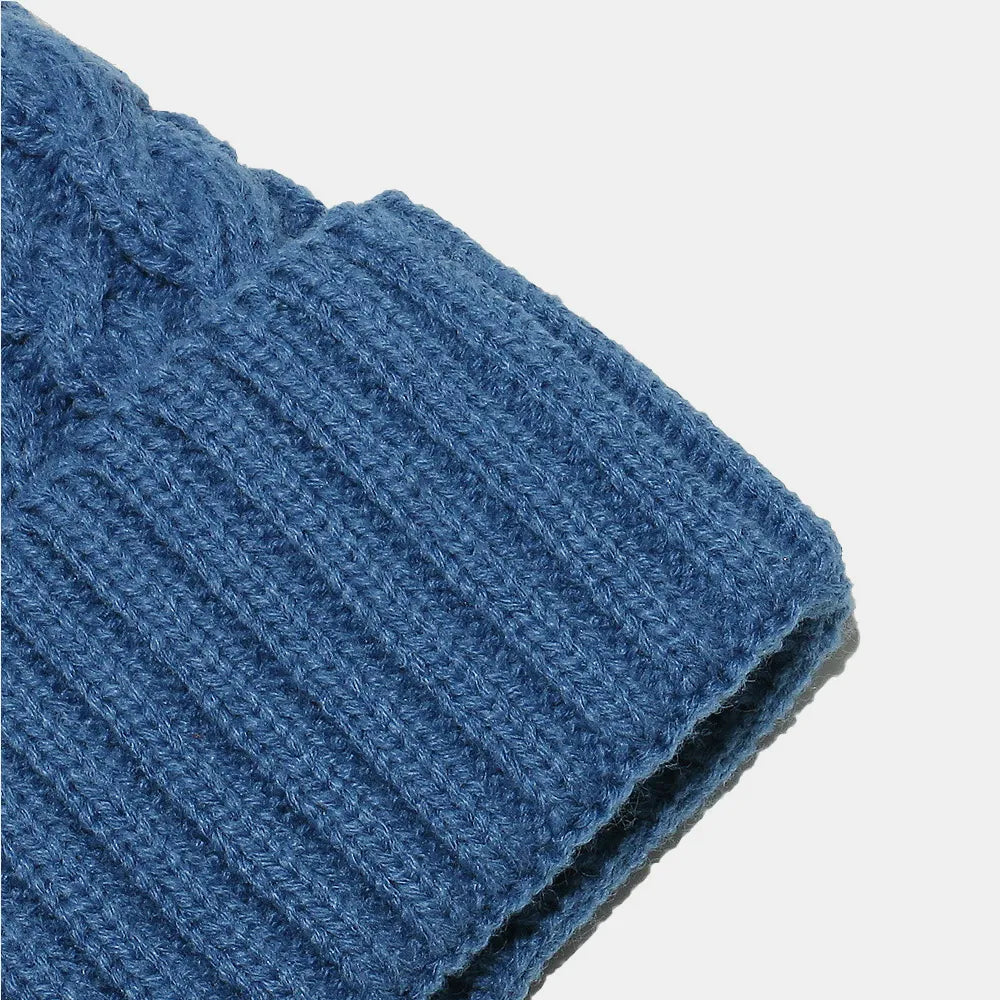 Cable Knit Winter Hat with Pompom Easy Apparels