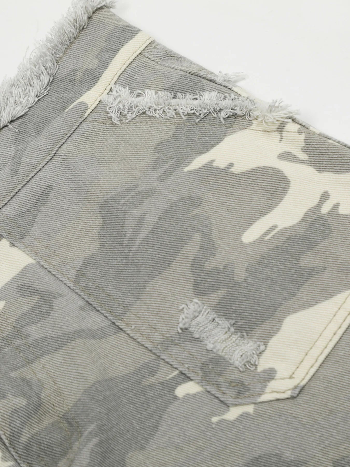 Men's Camouflage Denim Shorts with Raw Hem Easy Apparels