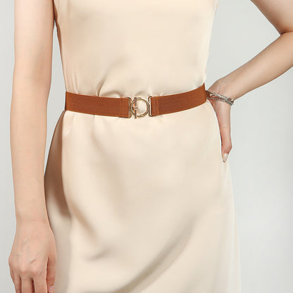 Toggle Clasp Elastic Belt Caramel One Size Easy Apparels