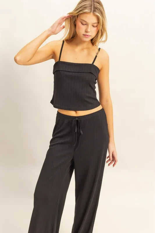 HYFVE Rib Knit Cami Top and Pants Set Easy Apparels