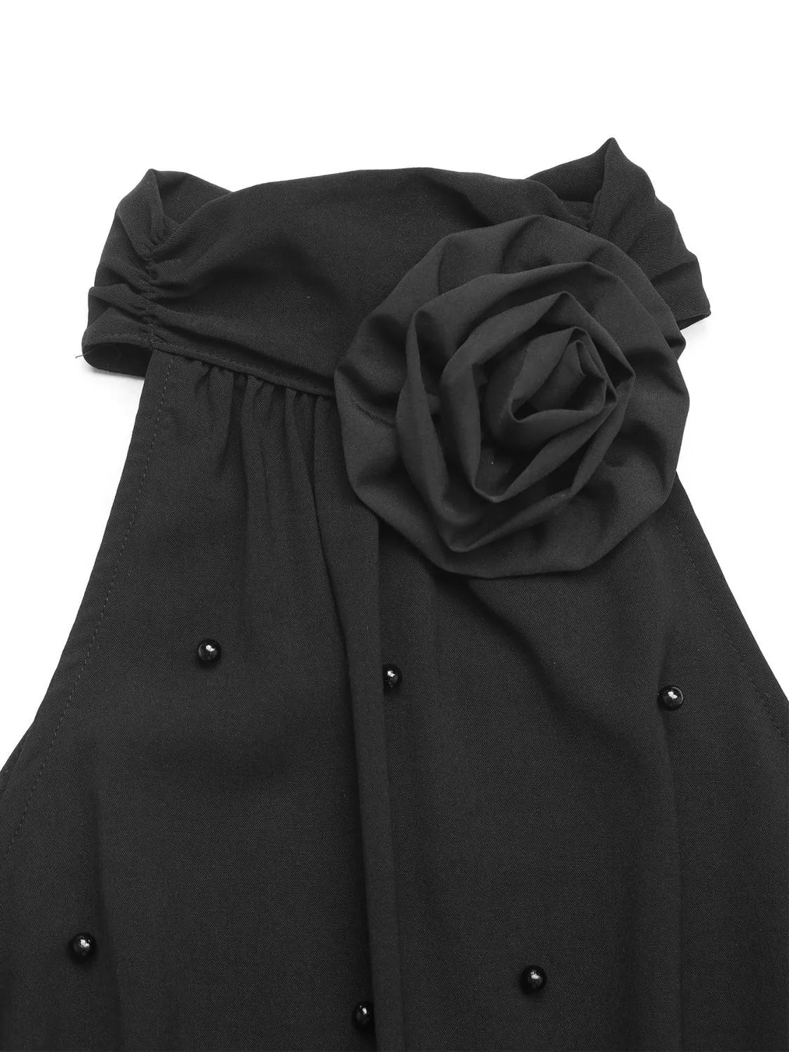 Trendsi 3D Flower Grecian Neck Bodysuit